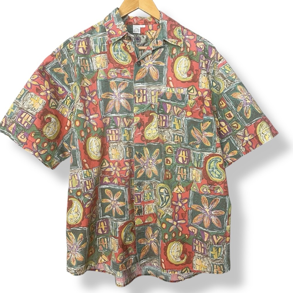 Vintage The Territory Ahead Shirt Men Floral Paisley Funky Bold Print Size Large